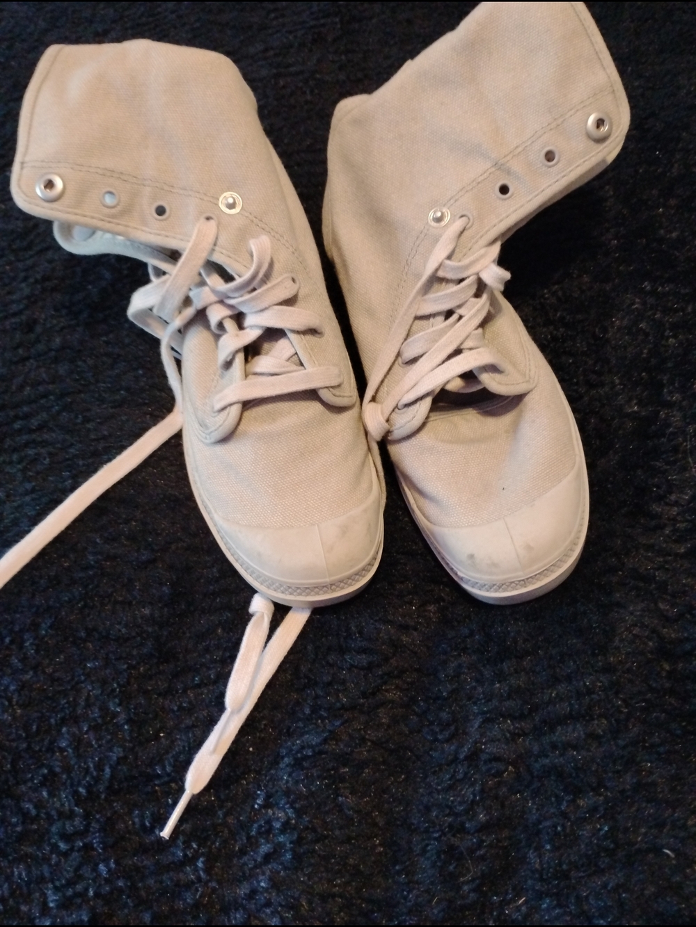 Palladium Women's High-Top Canvas Combat Boots in Light Tan